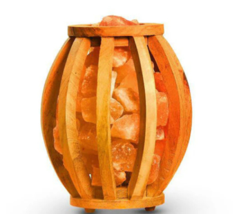 Wooden Basket Salt Lamp