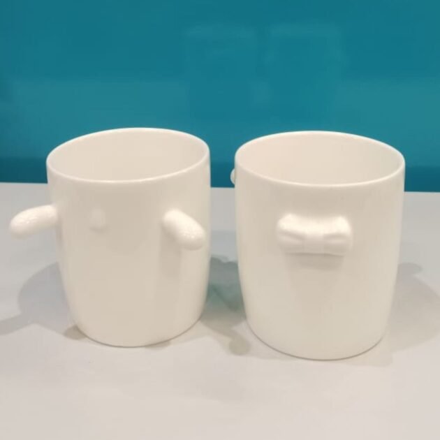 2 Pc Plain Cute Design Cup for Routine Use