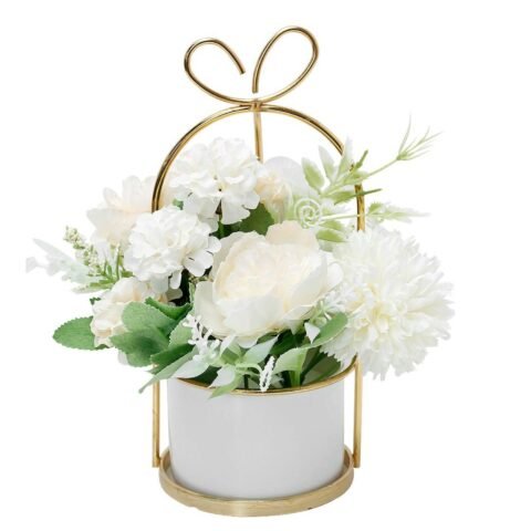 1pc nordic style White bonsai set with pot زهرة اصطناعية على الطراز الشمالي