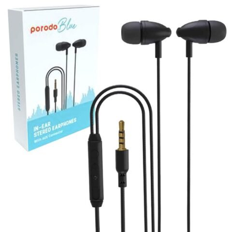 Porodo Blue In Ear Stereo Earphones with ANC Cancelation handfree
