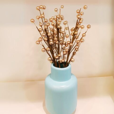 Artificial Glitter Golden Berry Stem Decorative Sticks Home Decor ديكور المنزل