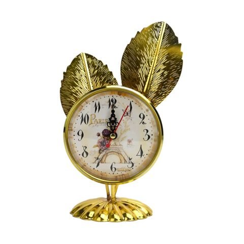 Clock With Gold Leaves Design Decorative Wall Clock
