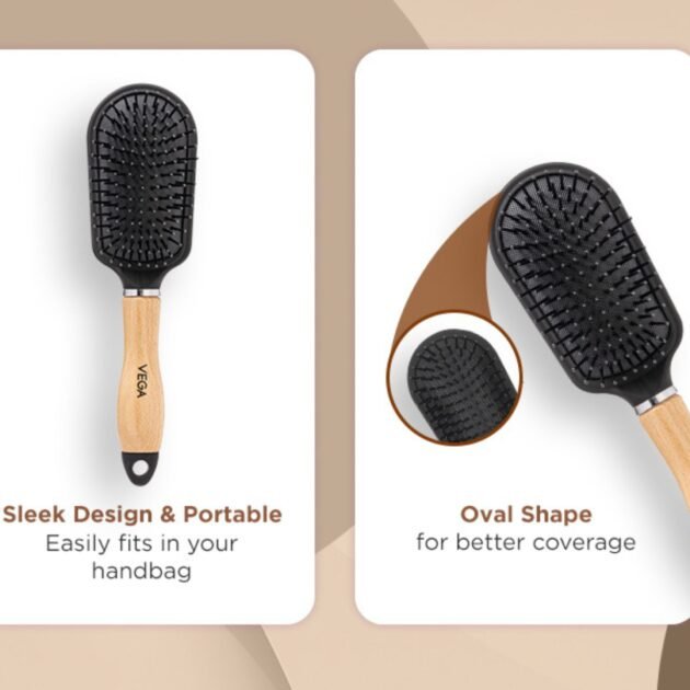 Broad Wooden Handled Cushioned Brush