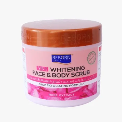 Reborn Beauty 5 in 1 Whitening Face and Beauty Scrub Rose Extract